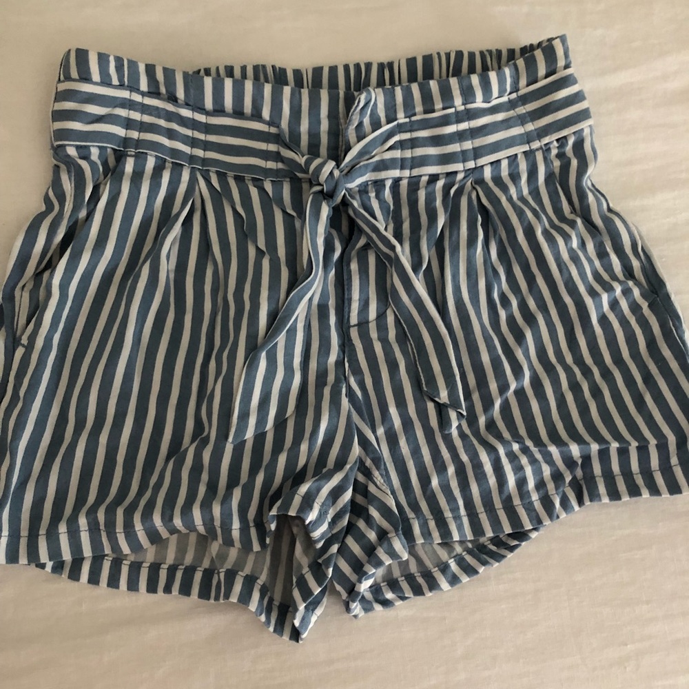 Blue and white stripped shorts